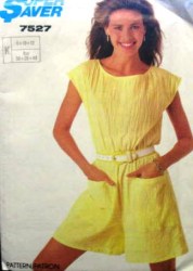 7527 SIMPLICITY 1986 EZ PULL ON V-JUMPSUIT/ ROMPER PATTERN 8-12